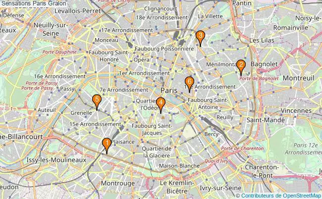plan Sensations Paris Associations Sensations Paris : 6 associations