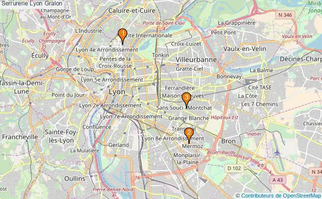 plan Serrurerie Lyon Associations serrurerie Lyon : 3 associations