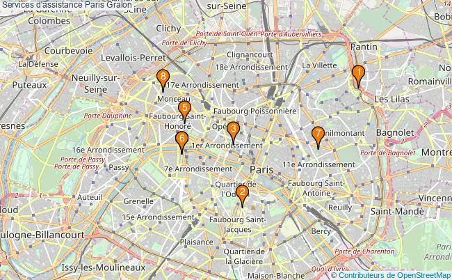 plan Services d'assistance Paris Associations services d'assistance Paris : 7 associations