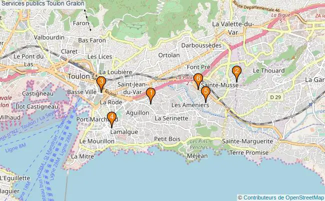 plan Services publics Toulon Associations services publics Toulon : 6 associations