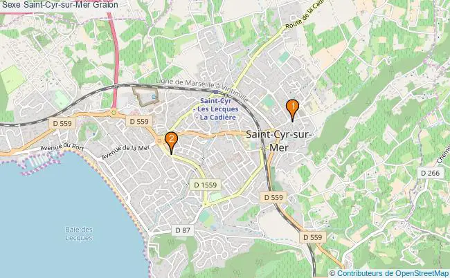 plan Sexe Saint-Cyr-sur-Mer Associations sexe Saint-Cyr-sur-Mer : 2 associations
