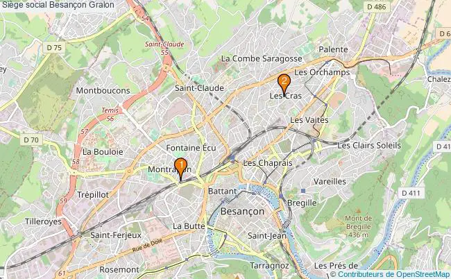 plan Siège social Besançon Associations siège social Besançon : 2 associations