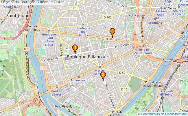 plan Siège social Boulogne-Billancourt Associations siège social Boulogne-Billancourt : 3 associations