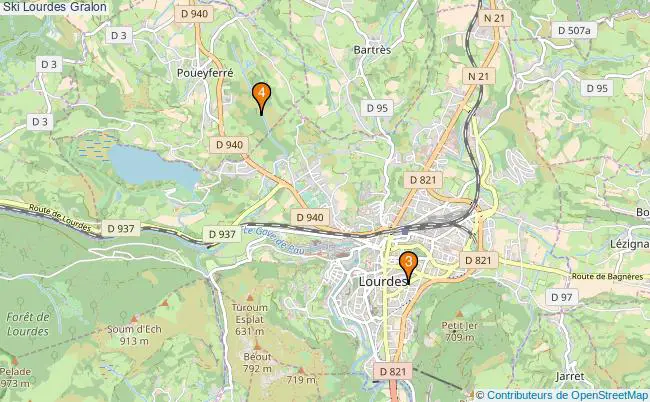 plan Ski Lourdes Associations Ski Lourdes : 4 associations