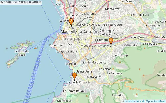 plan Ski nautique Marseille Associations ski nautique Marseille : 4 associations