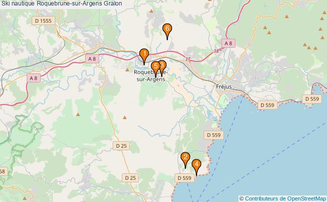 plan Ski nautique Roquebrune-sur-Argens Associations ski nautique Roquebrune-sur-Argens : 6 associations
