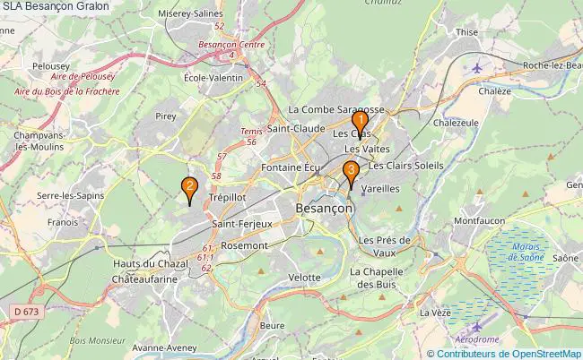 plan SLA Besançon Associations SLA Besançon : 3 associations