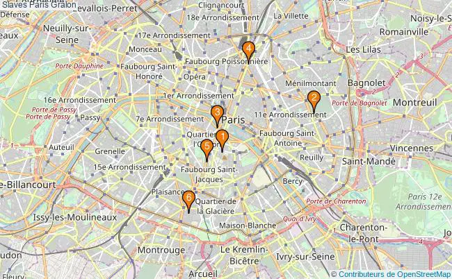 plan Slaves Paris Associations Slaves Paris : 7 associations
