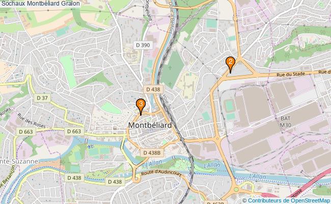 plan Sochaux Montbéliard Associations Sochaux Montbéliard : 3 associations