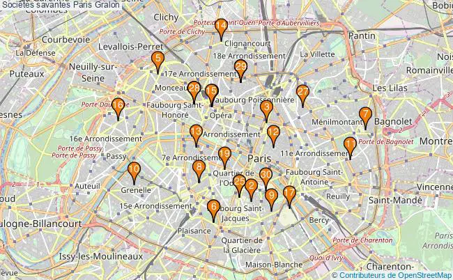 plan Sociétés savantes Paris Associations sociétés savantes Paris : 56 associations