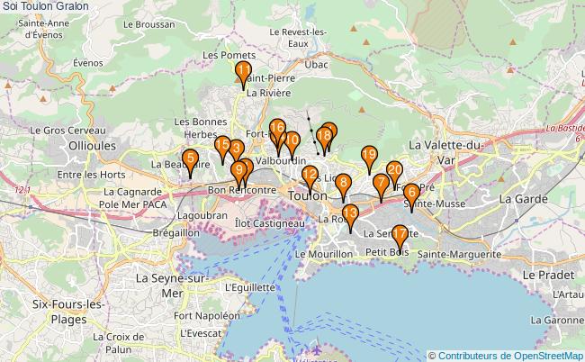 plan Soi Toulon Associations Soi Toulon : 32 associations
