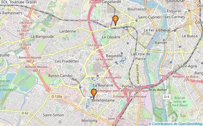 plan SOL Toulouse Associations SOL Toulouse : 4 associations