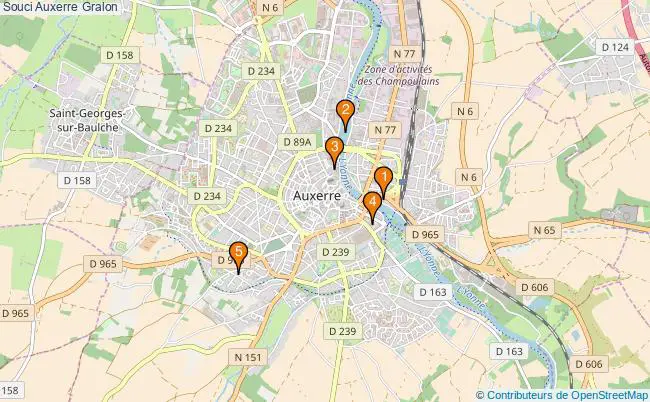plan Souci Auxerre Associations Souci Auxerre : 5 associations