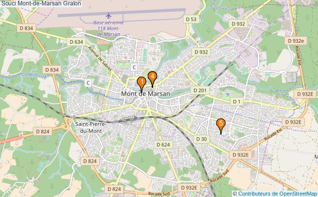 plan Souci Mont-de-Marsan Associations Souci Mont-de-Marsan : 4 associations