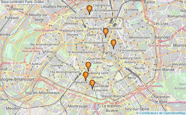 plan Sous-continent Paris Associations sous-continent Paris : 6 associations