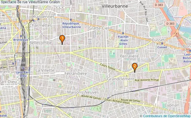 plan Spectacle de rue Villeurbanne Associations Spectacle de rue Villeurbanne : 1 associations