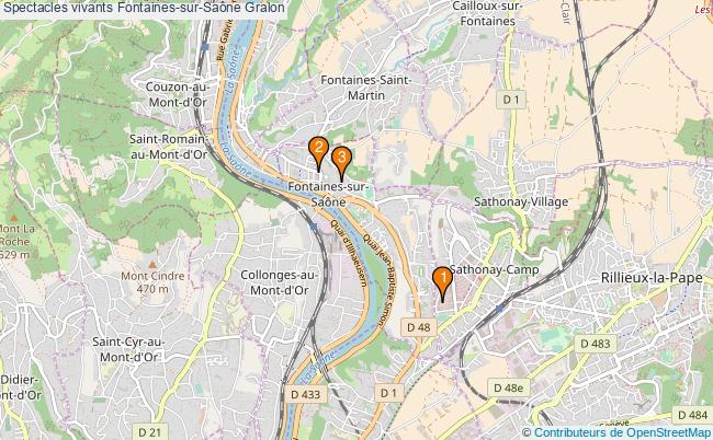 plan Spectacles vivants Fontaines-sur-Saône Associations spectacles vivants Fontaines-sur-Saône : 2 associations