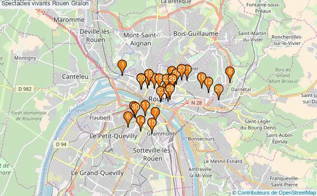 plan Spectacles vivants Rouen Associations spectacles vivants Rouen : 64 associations