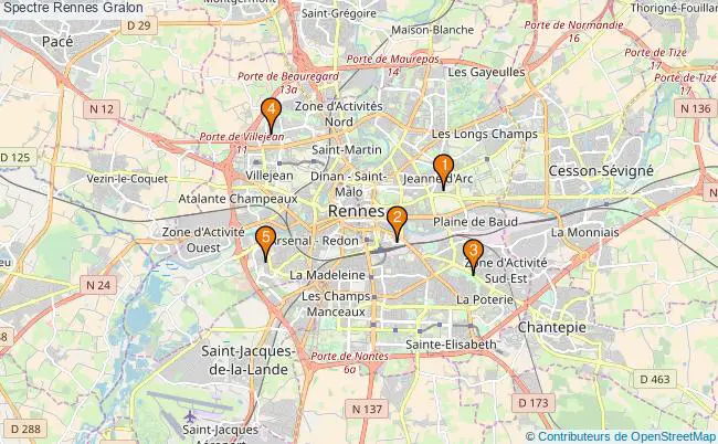 plan Spectre Rennes Associations spectre Rennes : 6 associations