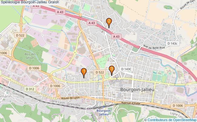 plan Spéléologie Bourgoin-Jallieu Associations spéléologie Bourgoin-Jallieu : 3 associations