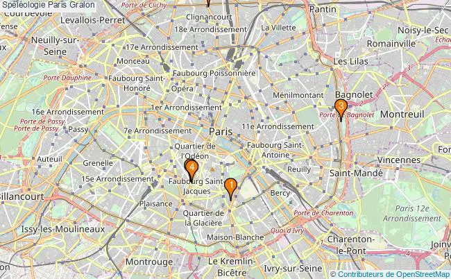 plan Spéléologie Paris Associations spéléologie Paris : 6 associations