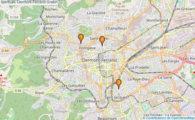 plan Spirituals Clermont-Ferrand Associations Spirituals Clermont-Ferrand : 3 associations