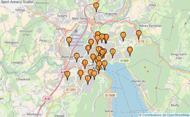 plan Sport Annecy Associations Sport Annecy : 92 associations