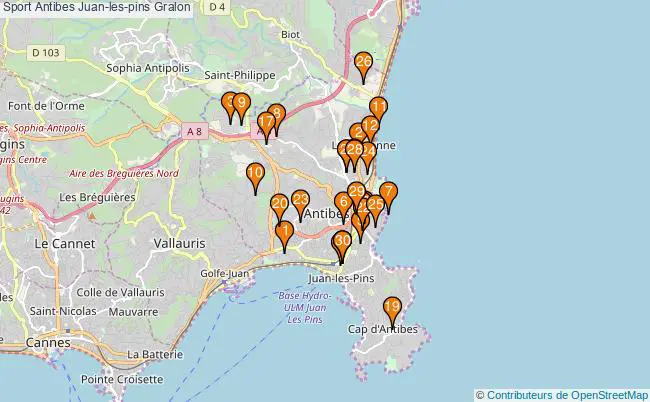 plan Sport Antibes Juan-les-pins Associations Sport Antibes Juan-les-pins : 58 associations