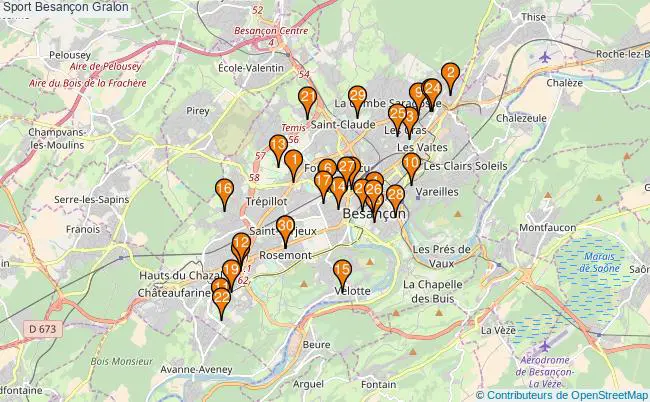 plan Sport Besançon Associations Sport Besançon : 96 associations
