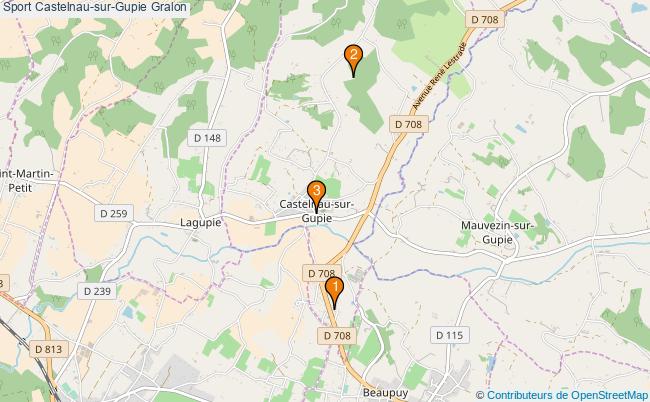 plan Sport Castelnau-sur-Gupie Associations Sport Castelnau-sur-Gupie : 3 associations