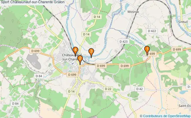 plan Sport Châteauneuf-sur-Charente Associations Sport Châteauneuf-sur-Charente : 4 associations