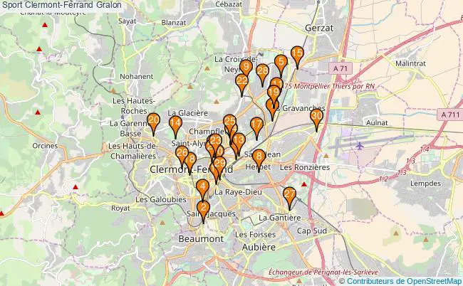 plan Sport Clermont-Ferrand Associations Sport Clermont-Ferrand : 122 associations