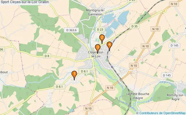plan Sport Cloyes-sur-le-Loir Associations Sport Cloyes-sur-le-Loir : 3 associations