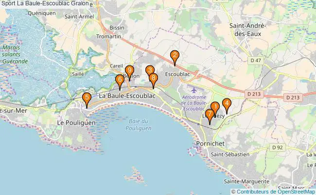 plan Sport La Baule-Escoublac Associations Sport La Baule-Escoublac : 12 associations