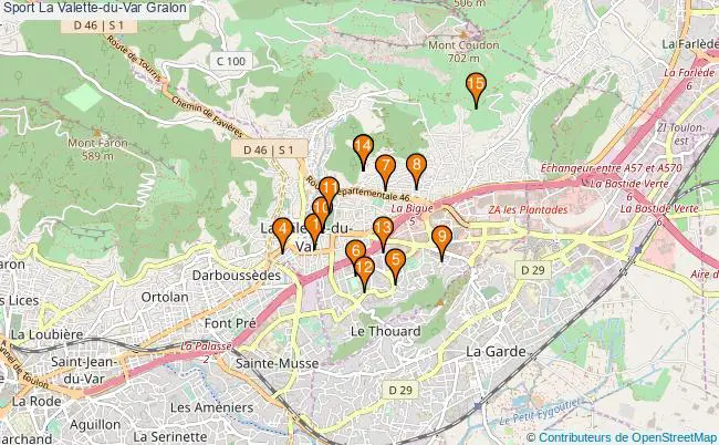 plan Sport La Valette-du-Var Associations Sport La Valette-du-Var : 24 associations