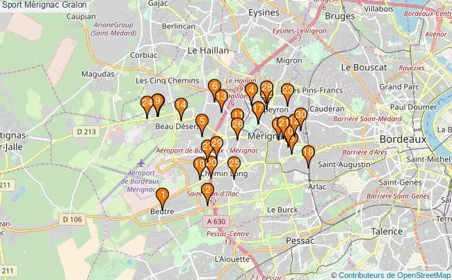 plan Sport Mérignac Associations Sport Mérignac : 52 associations