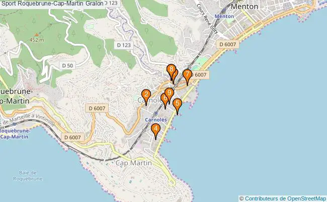 plan Sport Roquebrune-Cap-Martin Associations Sport Roquebrune-Cap-Martin : 11 associations