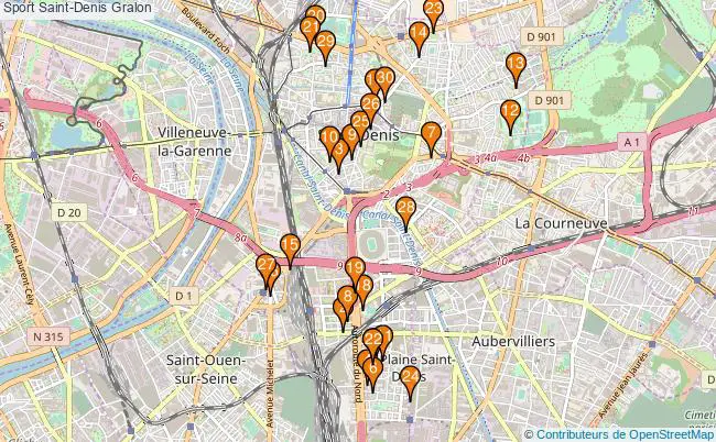 plan Sport Saint-Denis Associations Sport Saint-Denis : 94 associations