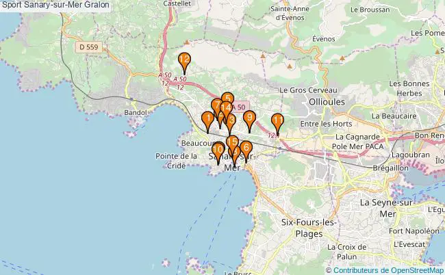 plan Sport Sanary-sur-Mer Associations Sport Sanary-sur-Mer : 17 associations