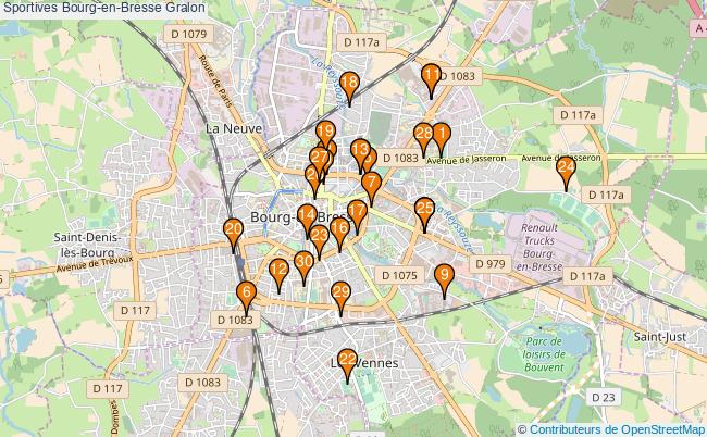 plan Sportives Bourg-en-Bresse Associations Sportives Bourg-en-Bresse : 95 associations
