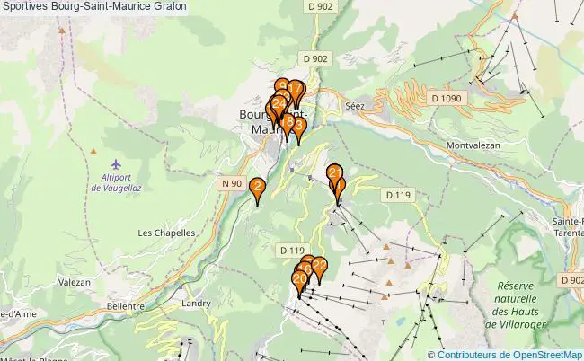 plan Sportives Bourg-Saint-Maurice Associations Sportives Bourg-Saint-Maurice : 24 associations