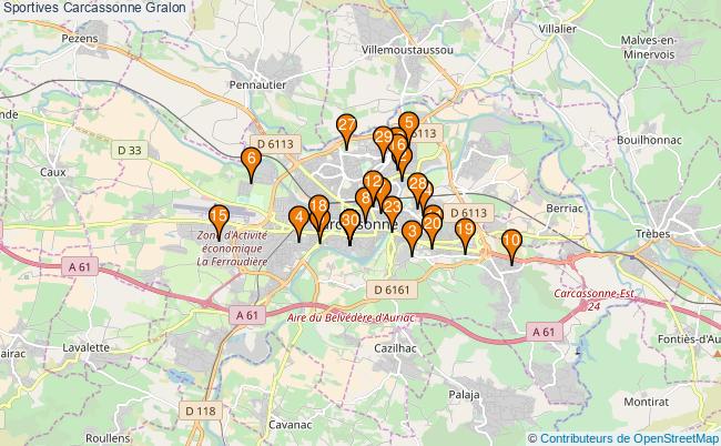 plan Sportives Carcassonne Associations Sportives Carcassonne : 83 associations