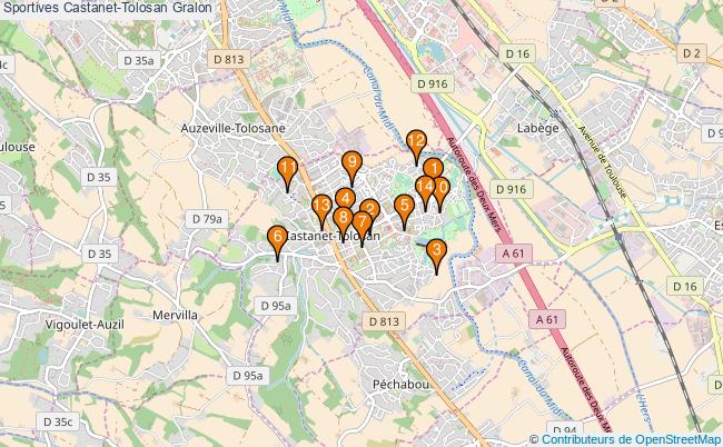 plan Sportives Castanet-Tolosan Associations Sportives Castanet-Tolosan : 13 associations