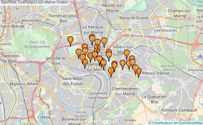 plan Sportives Champigny-sur-Marne Associations Sportives Champigny-sur-Marne : 71 associations