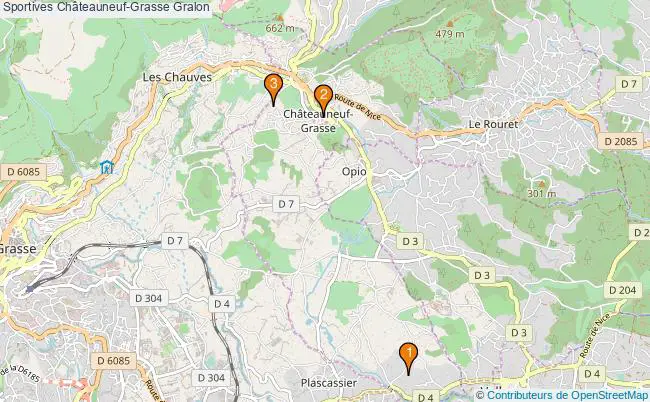 plan Sportives Châteauneuf-Grasse Associations Sportives Châteauneuf-Grasse : 3 associations