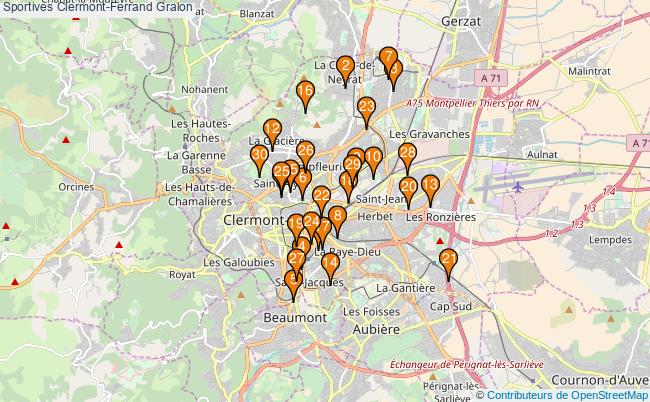 plan Sportives Clermont-Ferrand Associations Sportives Clermont-Ferrand : 176 associations