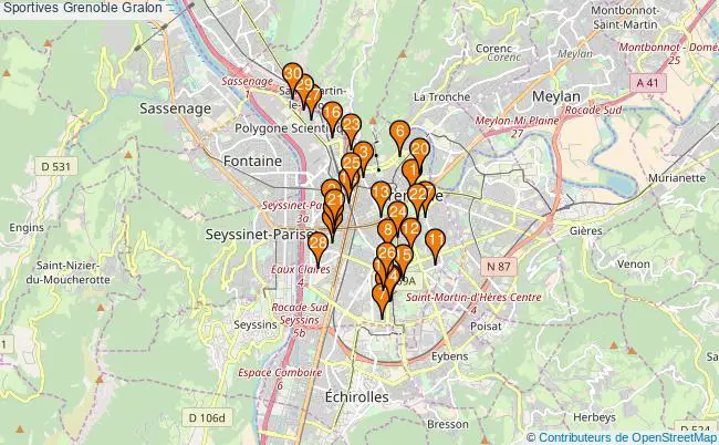 plan Sportives Grenoble Associations Sportives Grenoble : 236 associations