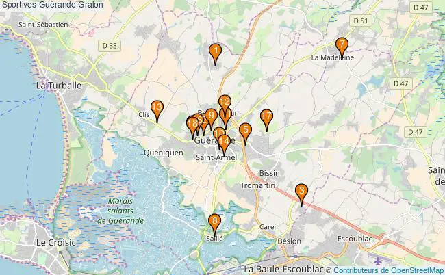 plan Sportives Guérande Associations Sportives Guérande : 18 associations