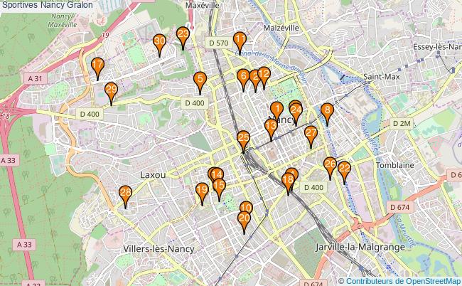 plan Sportives Nancy Associations Sportives Nancy : 143 associations
