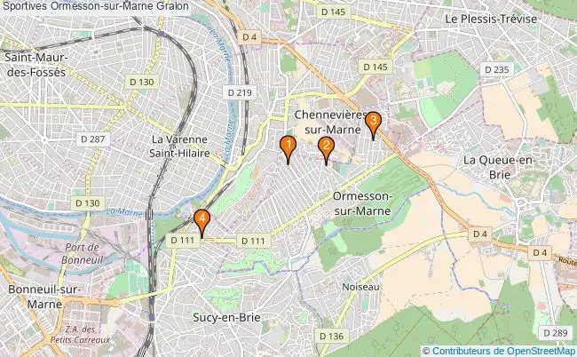 plan Sportives Ormesson-sur-Marne Associations Sportives Ormesson-sur-Marne : 4 associations